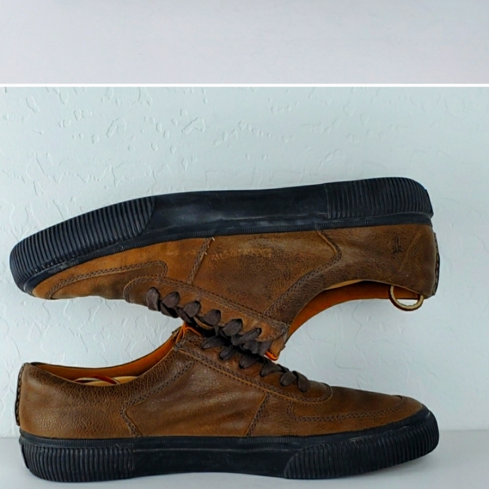 Frye Ludlow Leather Sneaker Men Brown lace-up shoe